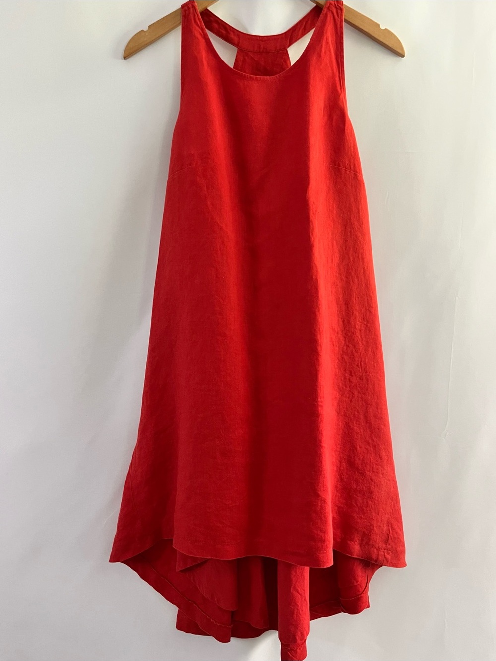 Banana Republic Red High-Low Linen Dress 6